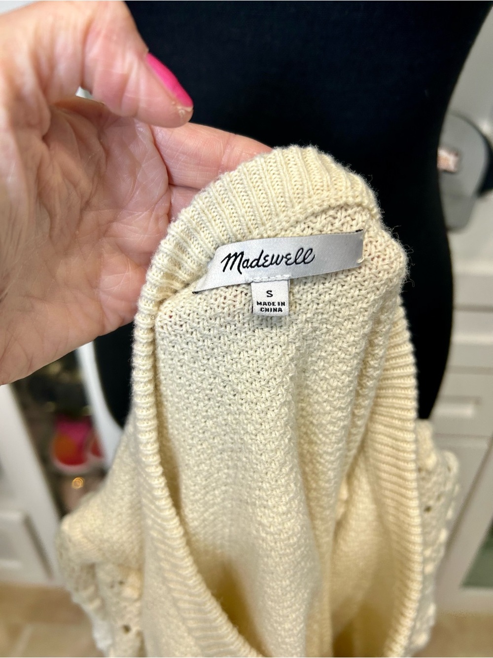 Madewell - Bobble-Sleeve Pullover Lightweight Wool Blend Sweater Size, Small - Picture 5 of 6